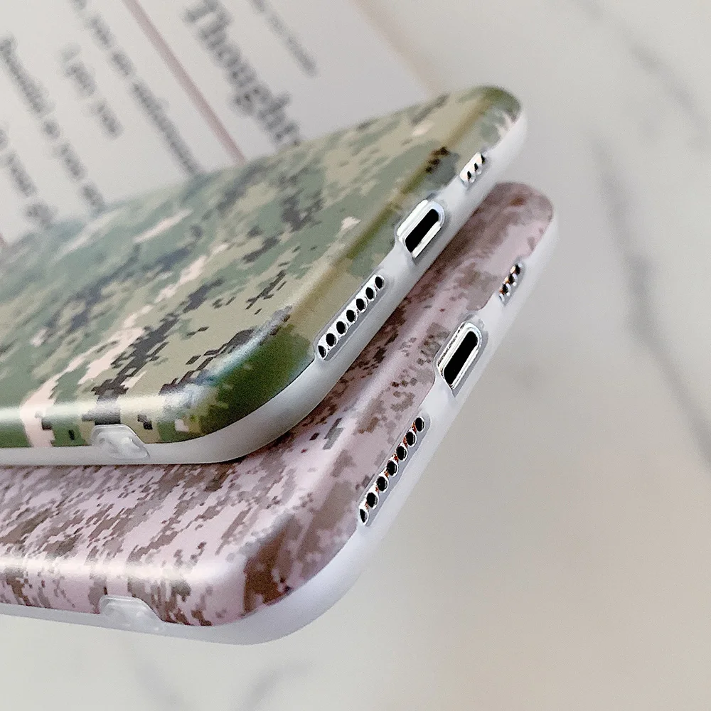 Ретро военный зеленый камуфляжный чехол для телефона iPhone 11 Pro Max XR X XS 7 8 6 Plus мягкий