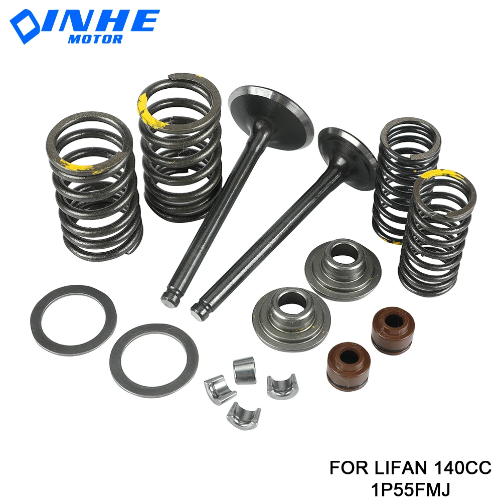 

Впускной Выхлопной Клапан мотоцикла, пружины comp, уплотнение хлопка в сборе для горизонтальных двигателей Lifan 140cc, для кроссового мотоцикла, квадроцикла