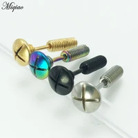 miqiao 1pair stainless steel hip hop piercing earrings screw piercing jewelry new for men and women