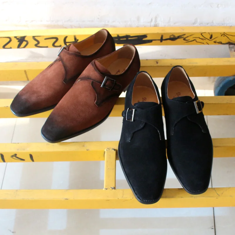 Осенне-зимняя мужская классическая обувь из замши в британском стиле Мужская