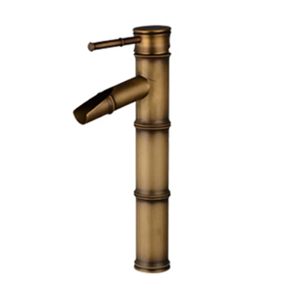 

Classical Brass Faucet Antique Single Hole Bamboo Shape Faucet Single Handle Hot And Cold Sink Mixer Faucet Bothroom Accessory