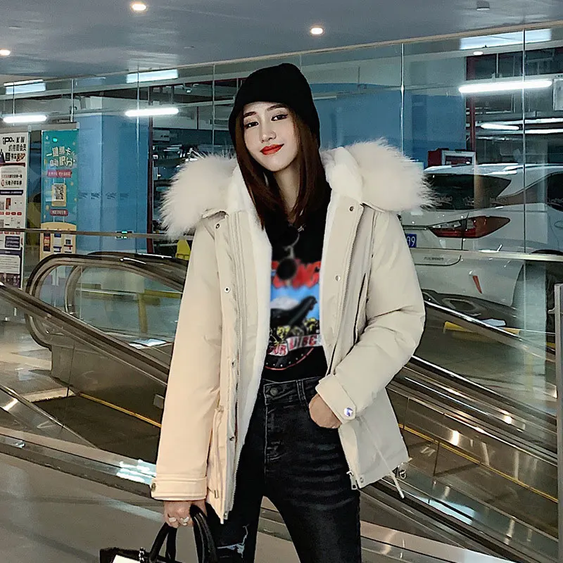 

Парка женская зимняя на шерстяной подкладке, с капюшоном и меховым воротником