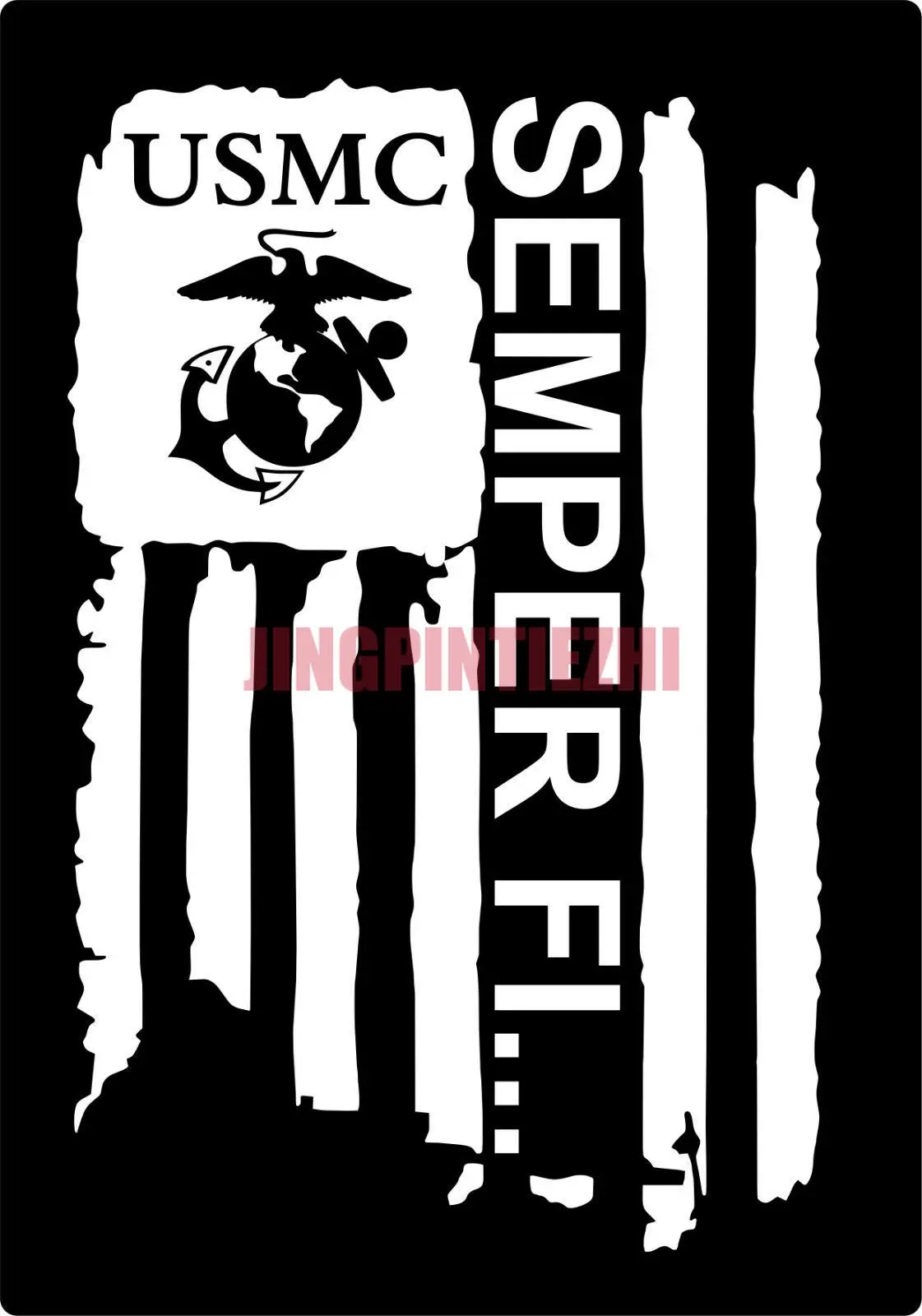 

Distressed Flag USMC Semper FI Marine Corps Car Stickers Vinyl Motorcycle Decal