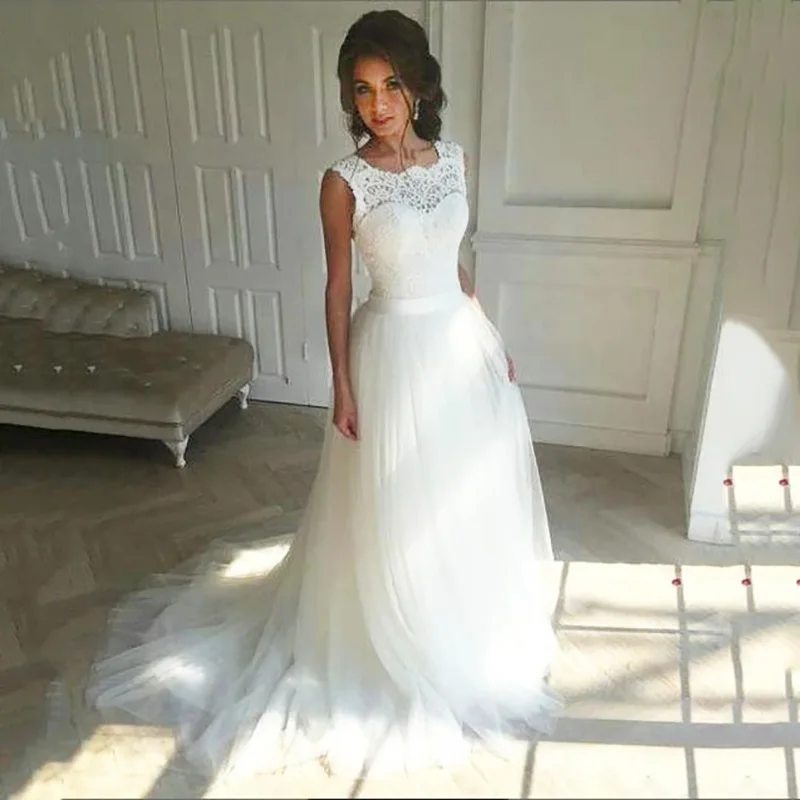 

BAZIIINGAAA Simple Wedding Dress Lace Little Beading Strapless Dress Luxury Wedding Gowns Bridal Can Be Washed Bride Dresses