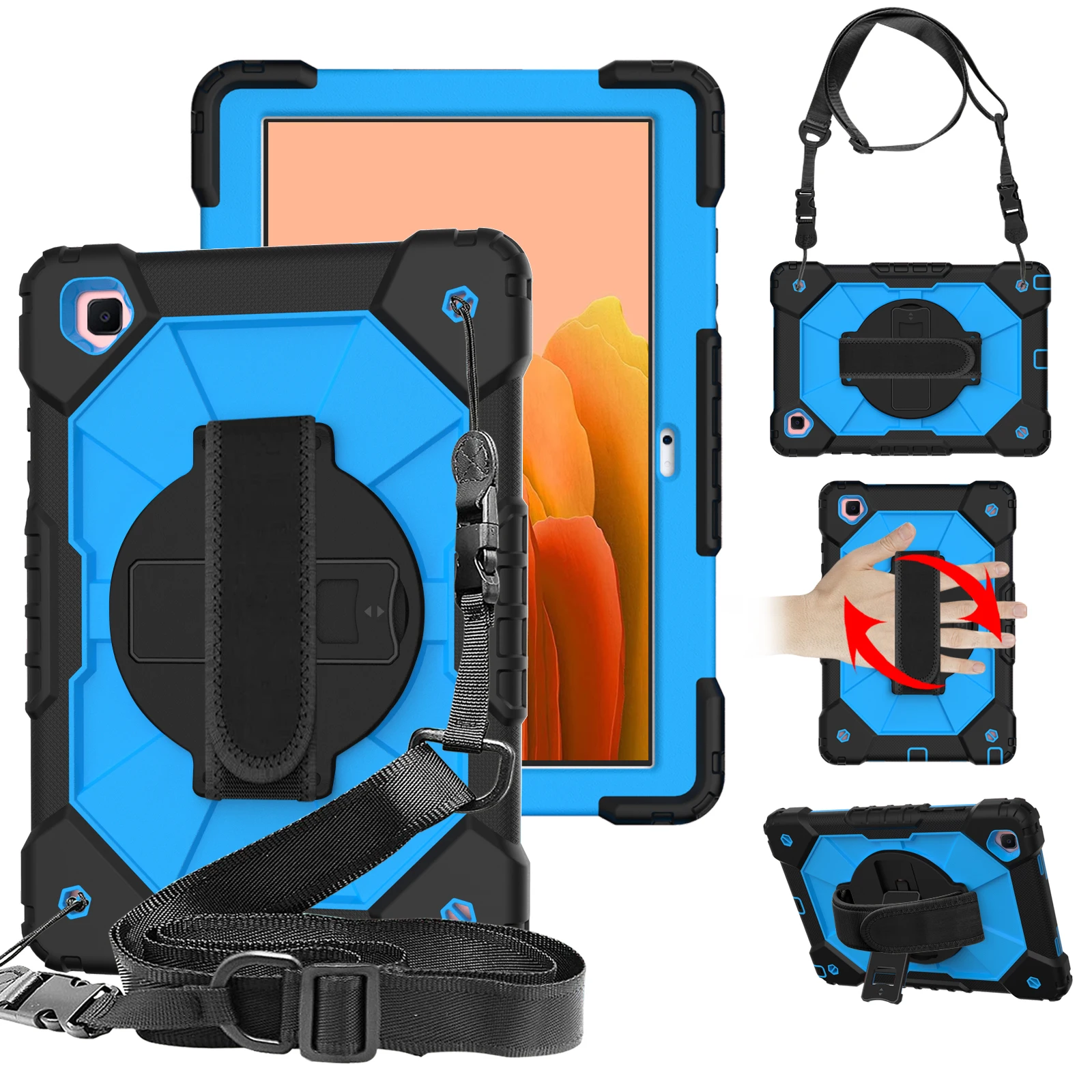 

All-New Case for Samsung Galaxy Tab A7 10.4" 2020 SM-T500 T505 Shockproof Heavy Duty Protective Case with Adjustable Hand Strap