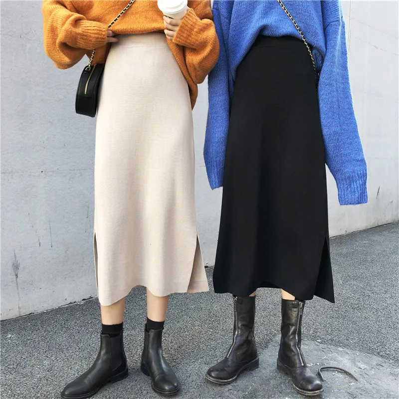 Длинные женские юбки с высокой талией в ретро стиле элегантная Осенняя юбка