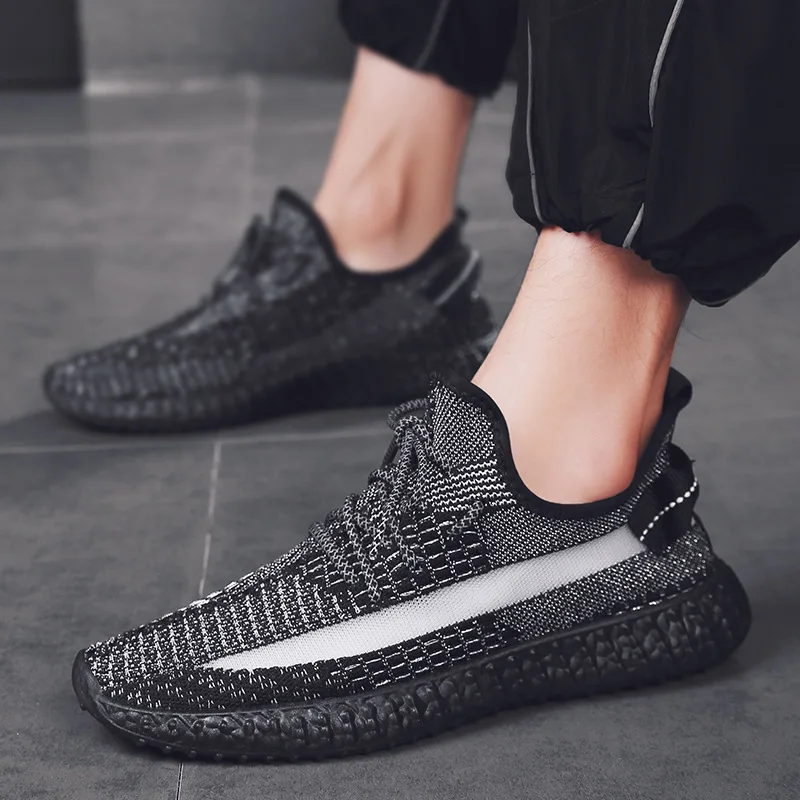 Men Casual Shoes Sports Coconut Fall 2020 New Fashion Trend Front With Reflective Running Breathable Platform Sneakers | Обувь