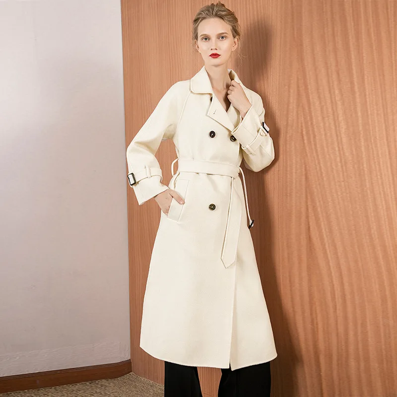 Зимние 2020 High End Новая модная длинная куртка двухсторонний кашемировый Шерстяное