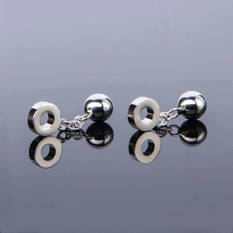 

French Shirt Ball Cufflinks Silver Plated Chain Decoration Cuff Buttons Copper Material Jewelry For Business Wedding Gift