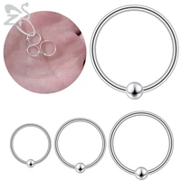zs 1pc 20g 925 sterling silver hoop nose ring for women simple round nose piercing ear helix tragus cartilage piercing 6810mm