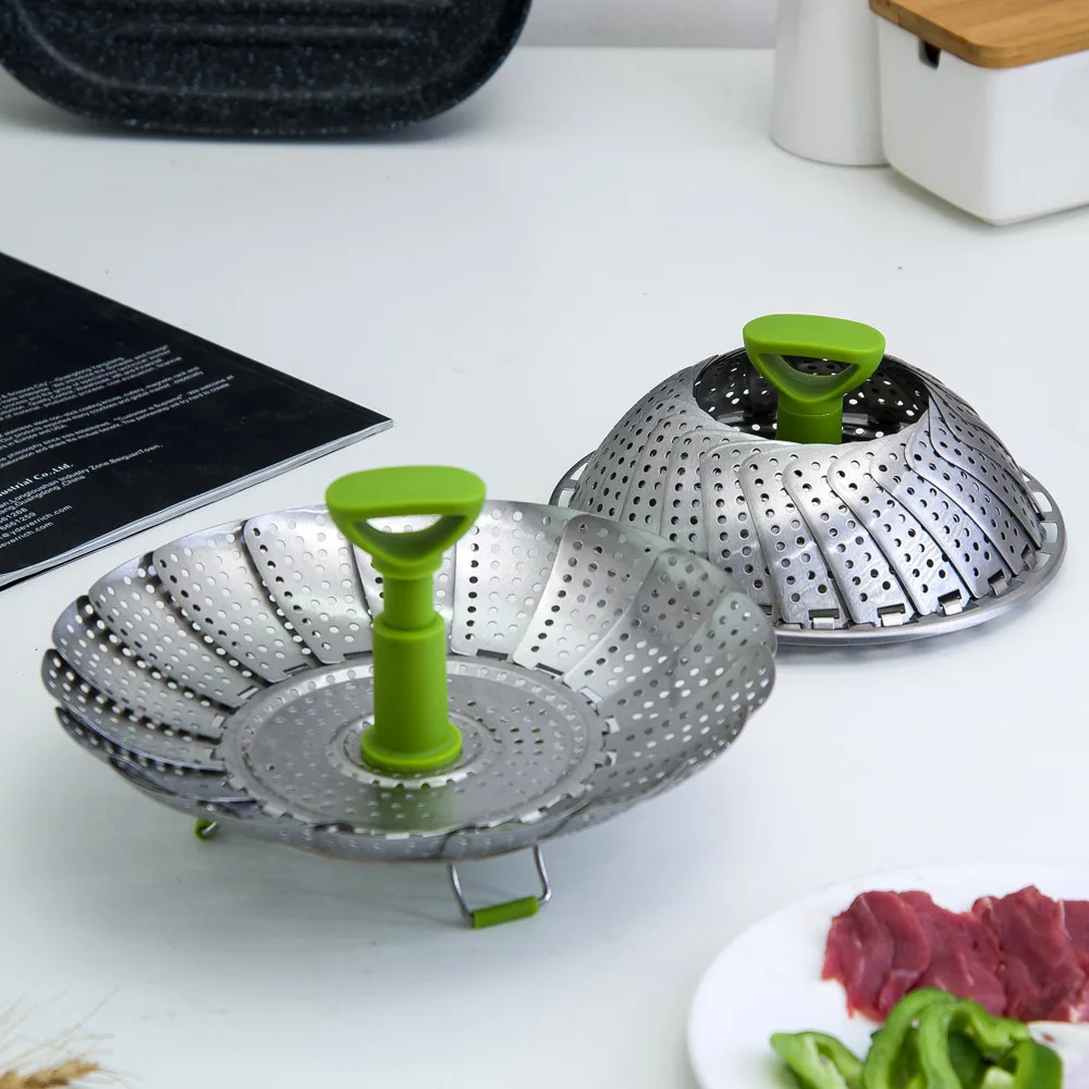 Дамасская Кухня из нержавеющей стали Складная Паровая булочка подставка клетка