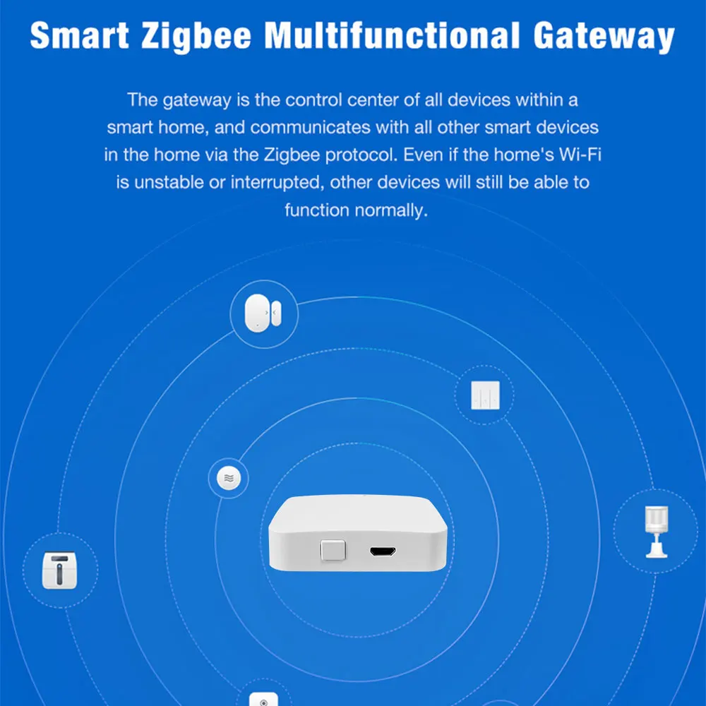 Беспроводной хаб для умного дома Tuya ZigBee Gateway с дистанционным управлением через