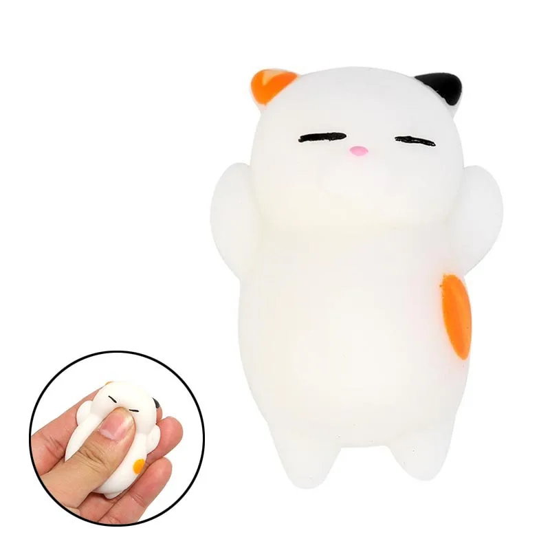Divertido de goma lindo gato de dibujos animados de alivio de estr&eacute;s pelota fidget juguete Reino Unido Squishy Animal lindo juguete antiestr&eacute;s regalo para chico Juguetes-3