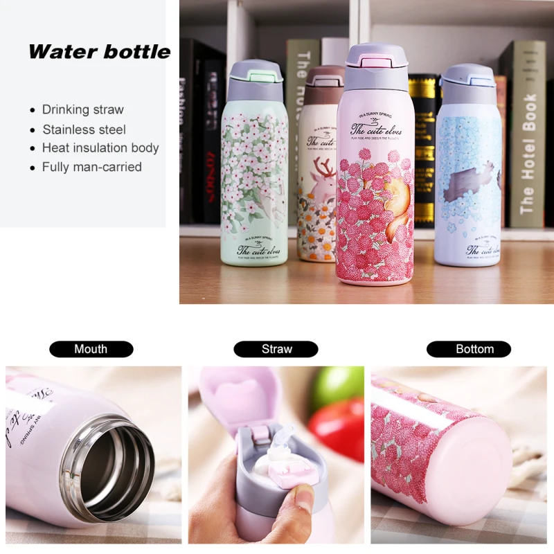 Милый термос из нержавеющей стали вакуумная колба школьный детский Термокружка