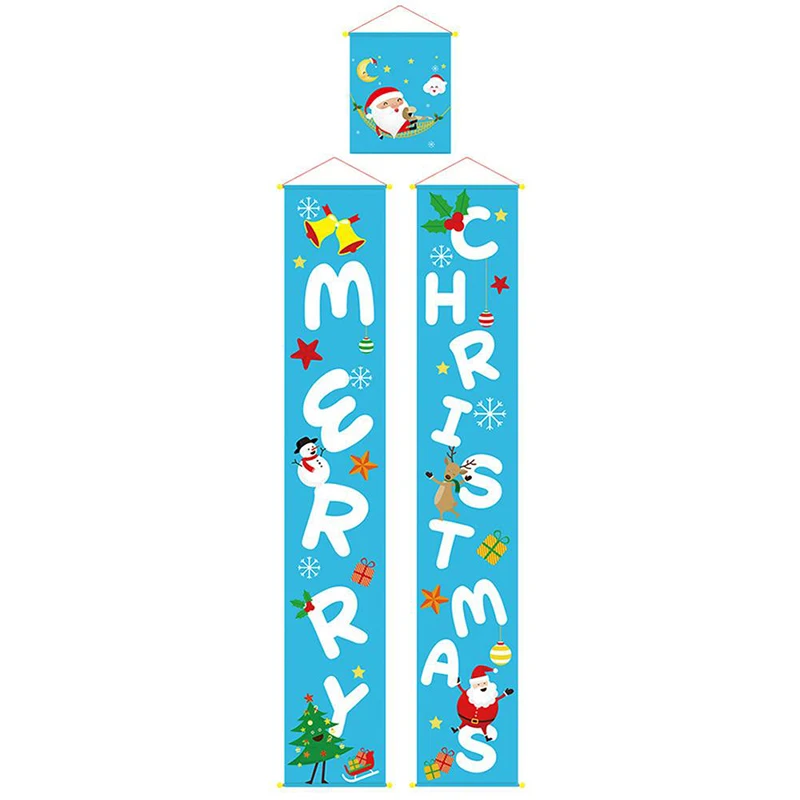 

3pcs Banners Christmas Decoration Hanging Porch Banners Yard Door Decor Cloth Hanging Flag Banner Christmas Supplies Home Decor
