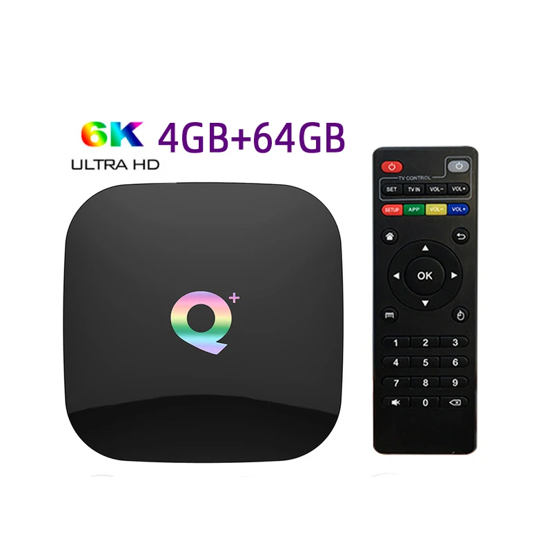 4GB 64GB Allwinner H6 6K Smart tv Box Android 9,0 4 Гб 64 ГБ 32 ГБ четырехъядерный USB3.0 Playstore Youtube Q Plus Wifi телеприставка PK T95Q - Цвет: 4GB 64GB