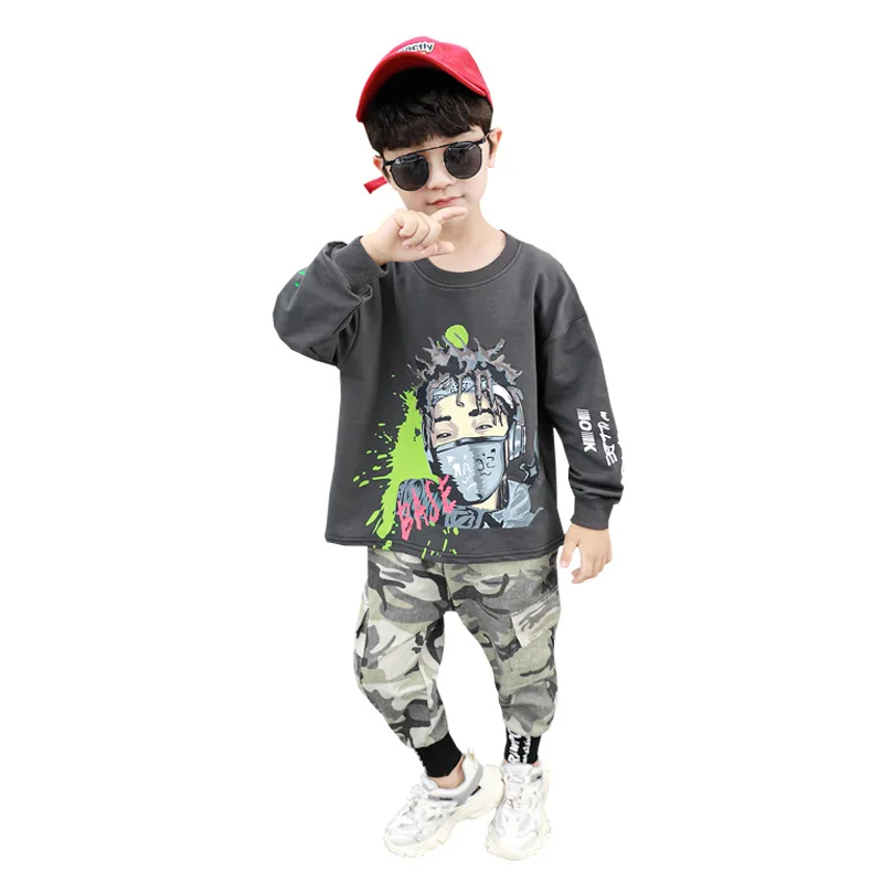 

Scoop Spring Autumn Boys Clothing SuitsSweatshirts+ Pants 2pcs/Set Kids Jacket Teenager Sport PerformanceCostume Tracksuit Hi