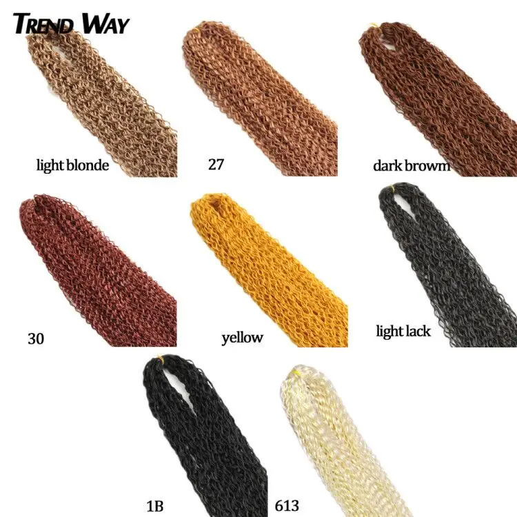 28 дюймов кудрявые Zizi Плетеный вязаный крючком волосы синтетические богемные