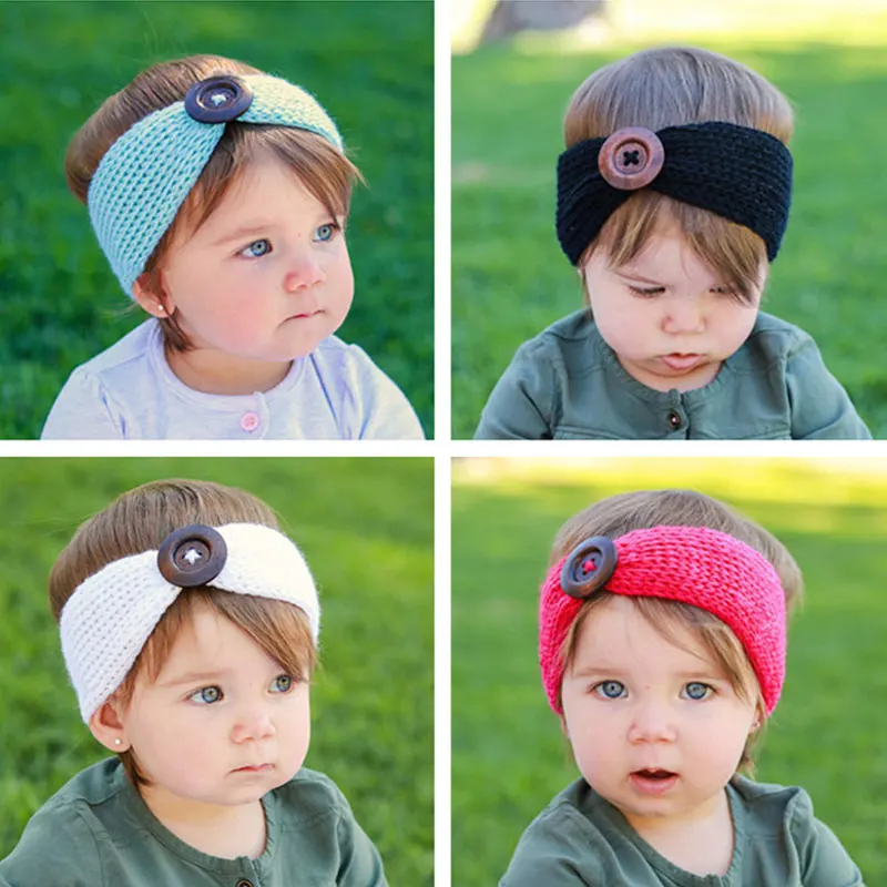 Детская вязаная повязка на голову зимние теплые уши мягкий тюрбан