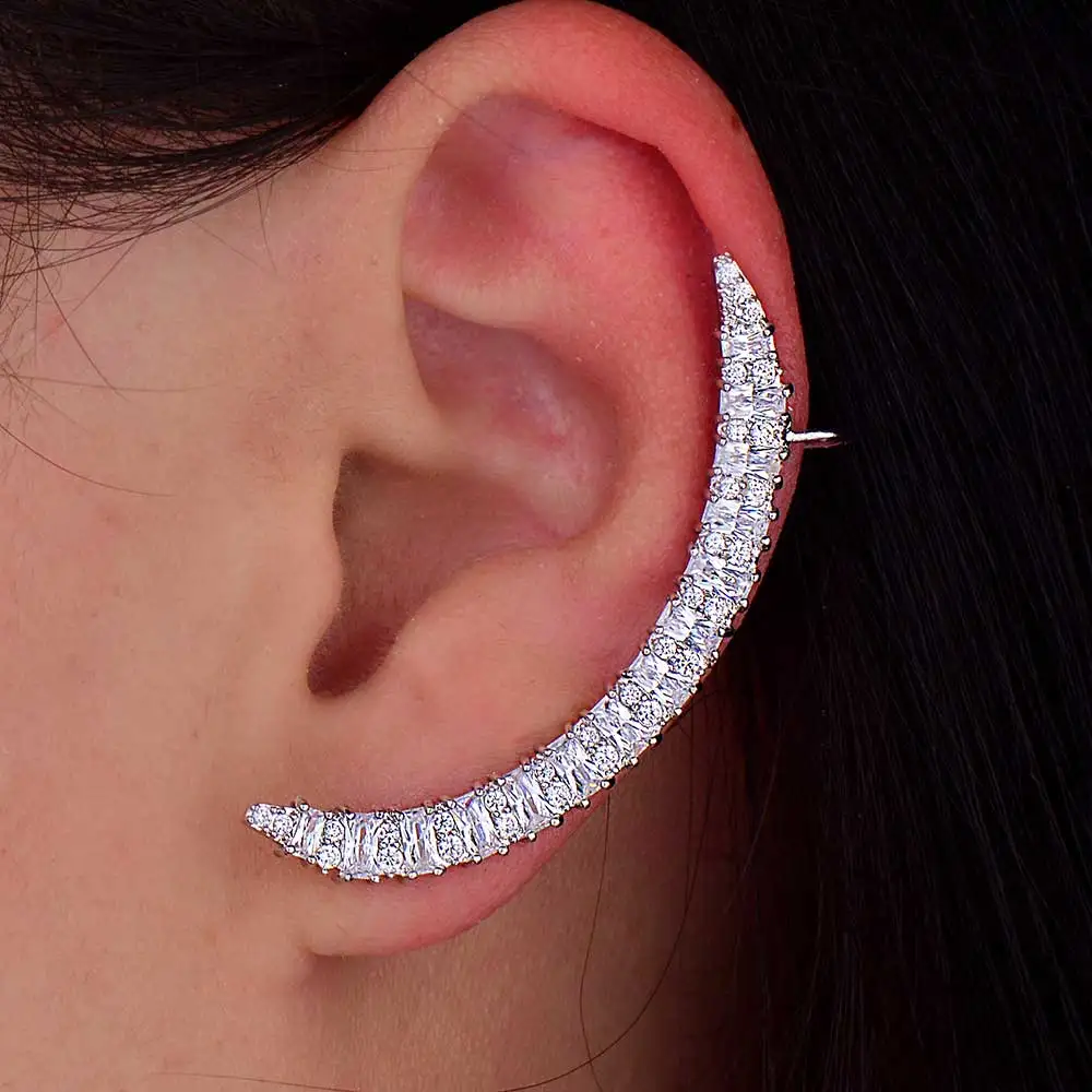 

Luxury Design Marvellous Zircon Crescent Moon Ear Bone Cuff Earring