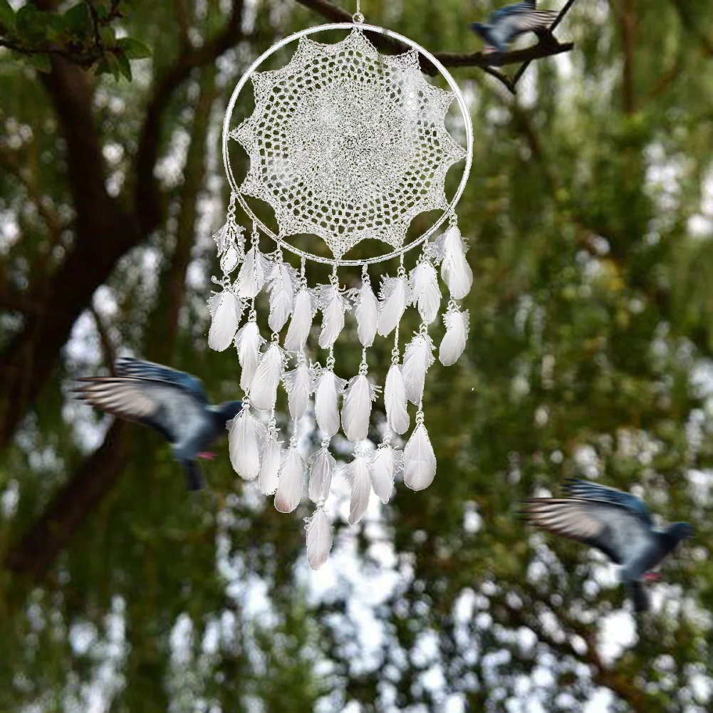 

Lace Flannel Feather Dream Catcher Car Wall Hanging Decorations Home Bedroom Art Gifts Ornament Pendant