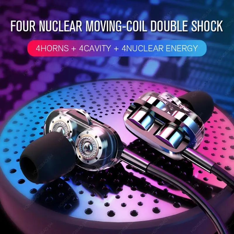 

Double action coil 3.5mm and type-c headset wired control headset earplugs gaming gaming computer mobile phone in-ear headset