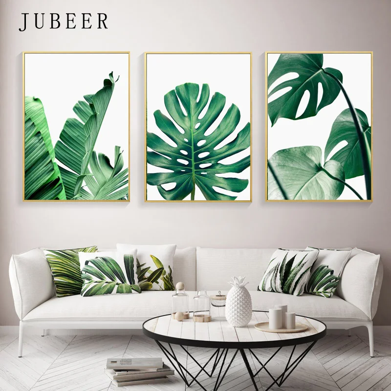 Постеры с изображением тропических листьев монстеры пальмы банана Картина на