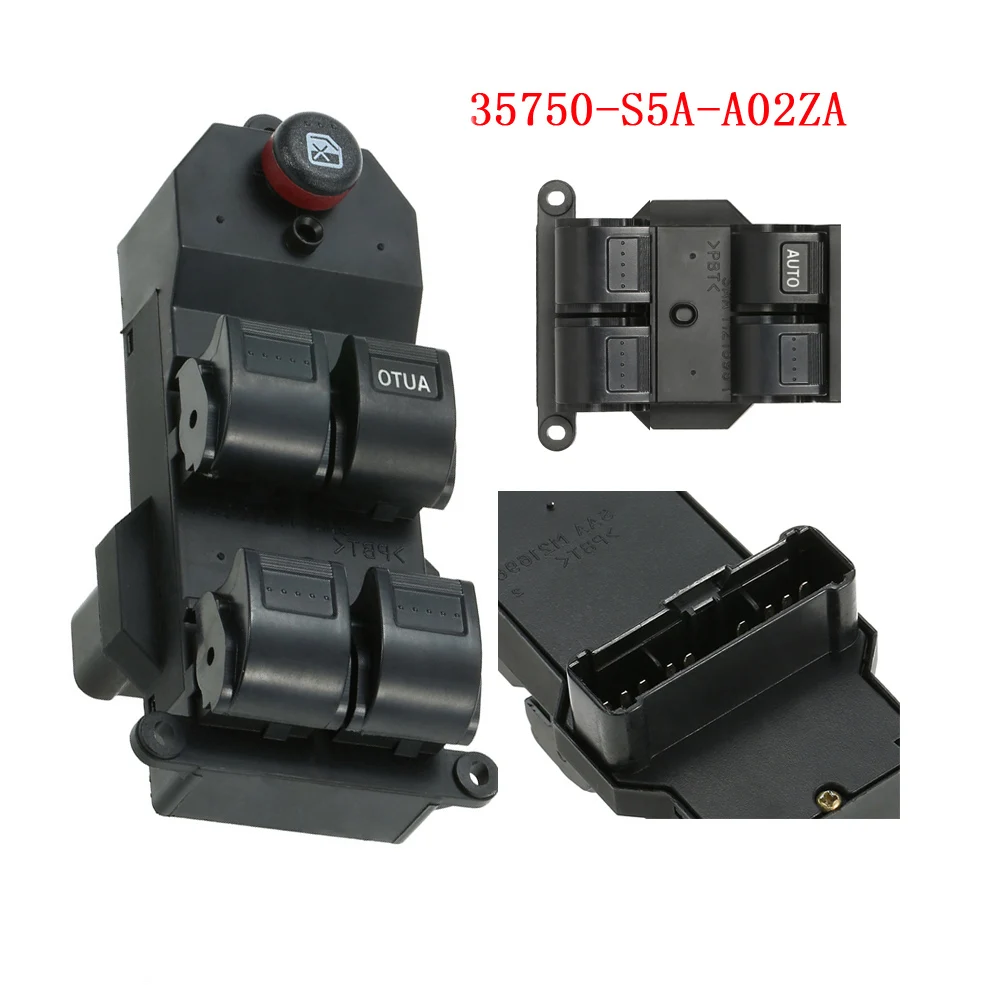 335750-S5A-A02ZA передний главный переключатель стеклоподъемника со стороны водителя левый для CR-V Civic 4 двери автомобиля переключатель окна 2001-2006