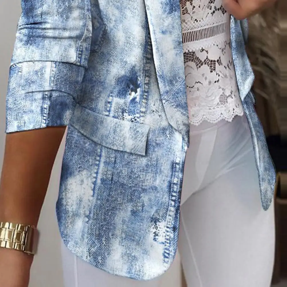 

2021 New Spring Casual Office Lady Suits Coats Fashion Print New Blazers Tops Chic Notch Collar Long Sleeve Autumn Cardigan