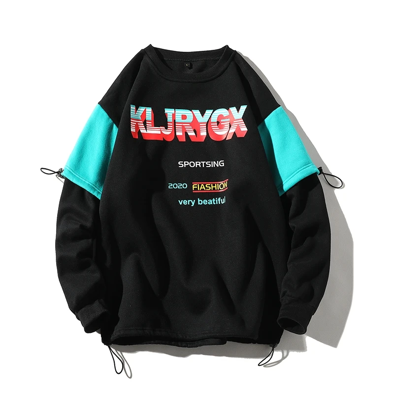 

Spring and Autumn New Long Sleeve Men's Hoodie Fashion Round Neck Casual Cotton Loose Printed Jacket Street Trend Hip Hop Hoodie