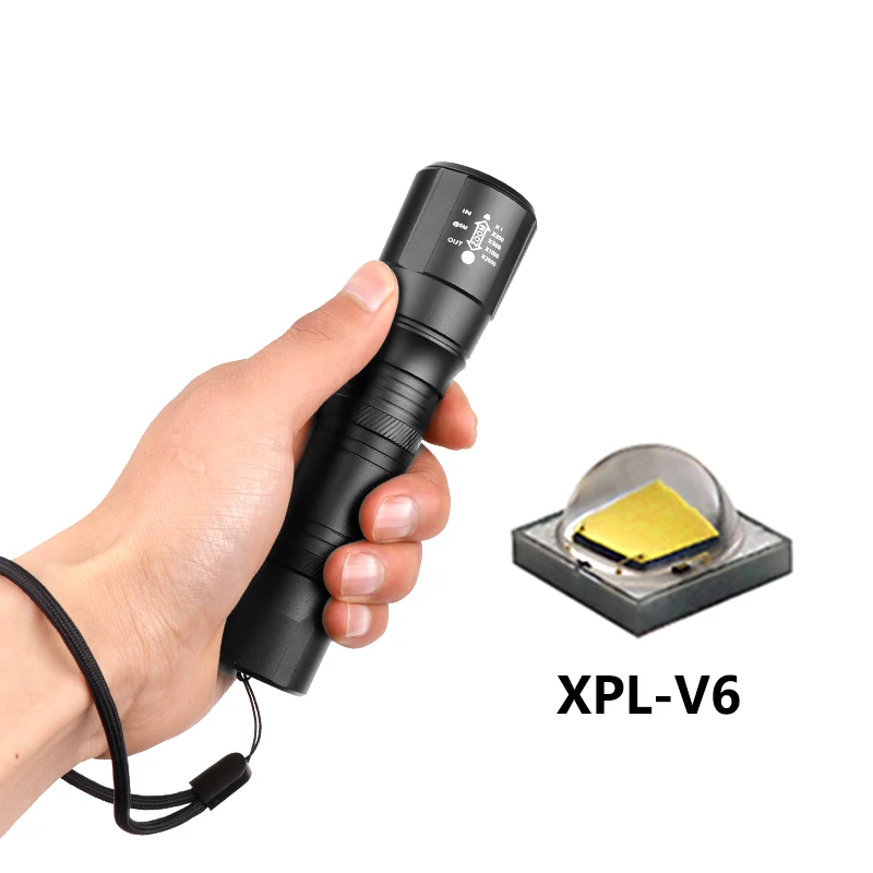 

MINI V6 waterproof LED flashlight 3 modes Ultra Bright led torch zoom flashlight Powerful led flashlight waterproof