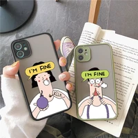 i am fine couple phone cases for iphone x xs max xr 13 12 pro max 11 pro max 6s 7 8 plus se2020 hard shockproof back cover shell