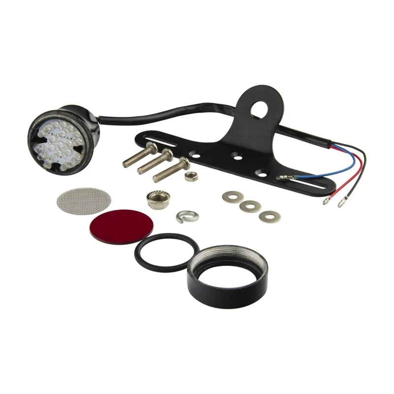 

Universal Motorcycles License Plate Taillight & Bracket Twin Light Integrated Taillights Side Mount Mount