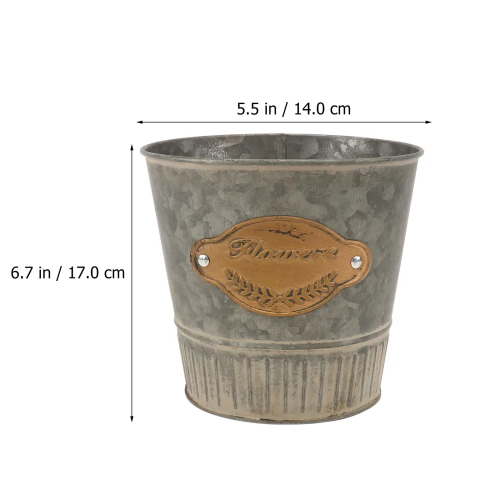 

3Pcs Iron Flower Pot Retro Bucket Dried Flowers Iron Bucket Desktop Decoration