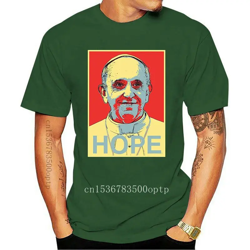 

Дизайнерская футболка с принтом "Папа Френсис надежды", хлопковая футболка с коротким рукавом 2021, мужская одежда 2021, модная хипстерская одеж...
