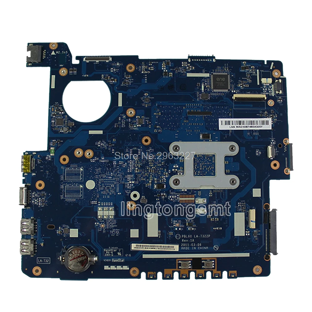 

laptop motherboar For Asus PBL60 LA-7322P fit for X53B K53B K53BY K53BR X53BY X53BR mainboard with CPU tested good
