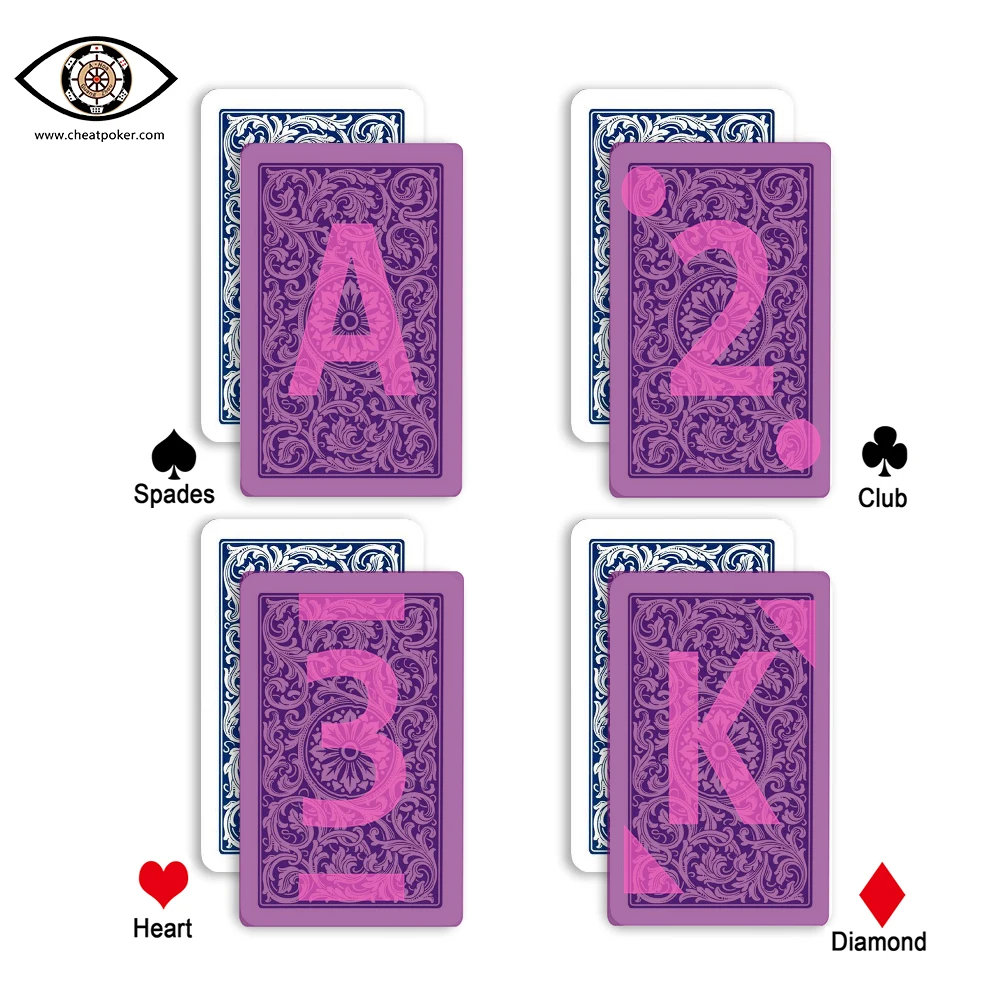 Игральные карты с маркировкой для инфракрасных контактных линз синие красные