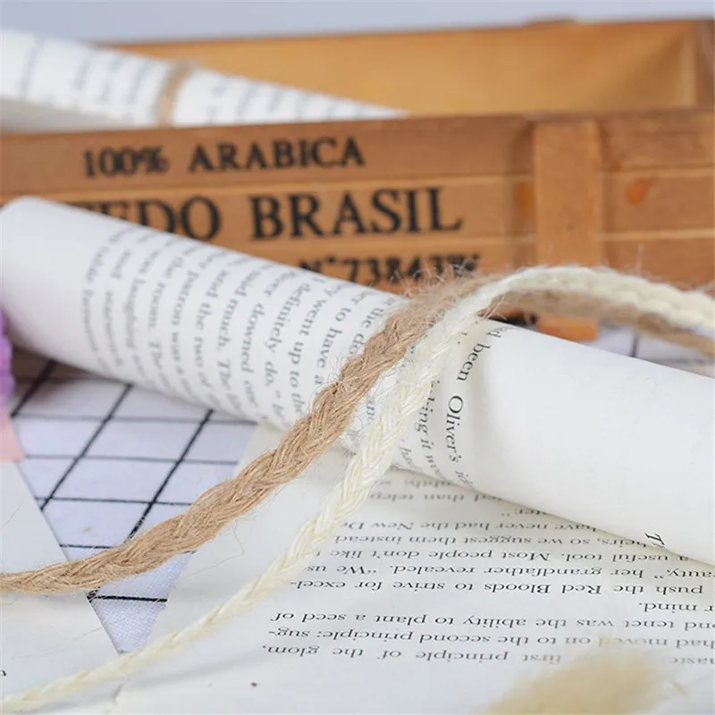 5 м DIY ручной работы натуральный Hessian джутовый шпагат веревка Мешковина ленты