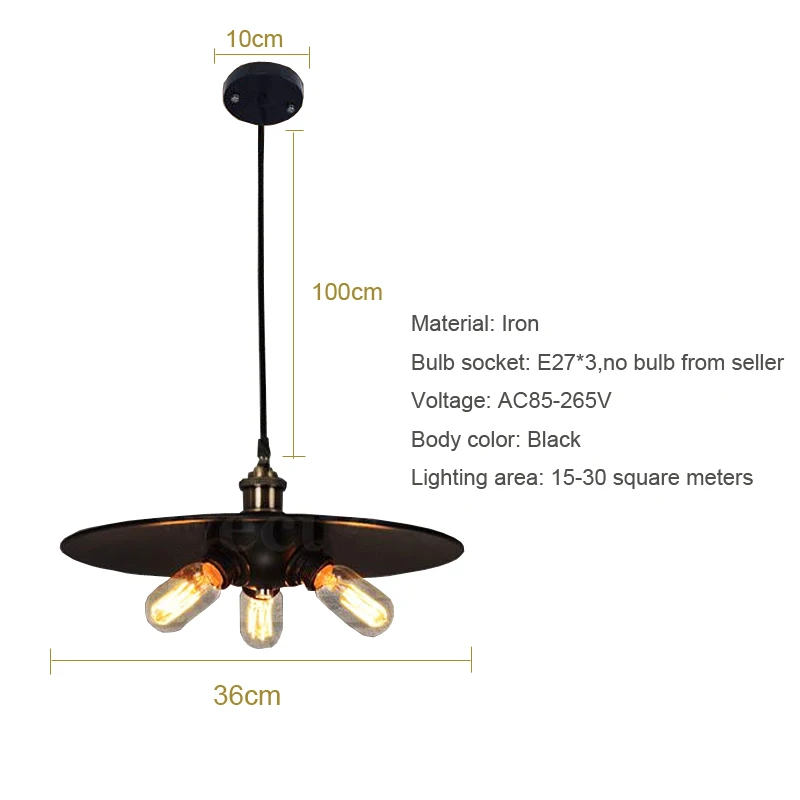 Лофт Винтаж Лампа Ретро Зонты Подвесные Светильники Кафе Паб Клуб Бар Ресторан