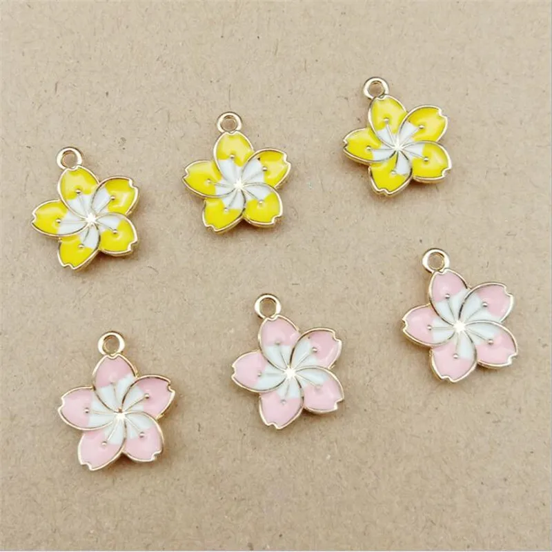 

10 шт./лот подвеска-бирка из масляного сплава в форме цветка, соединители для сережек, подвесок, сережек, аксессуары «сделай сам», изготовлени...