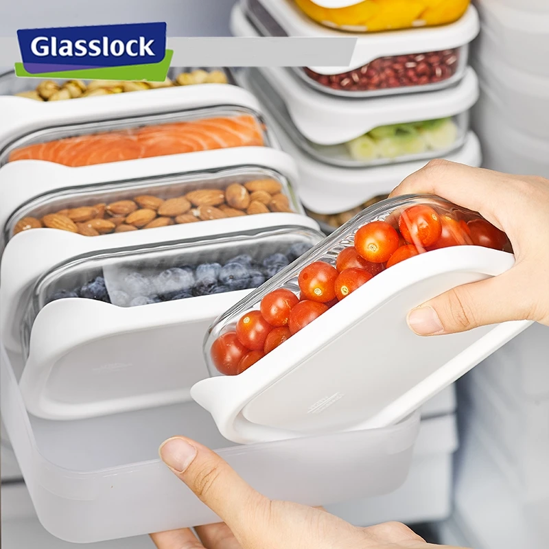 Стеклянный контейнер для еды с силиконовой коробка хранения крышкой Ланч бенто