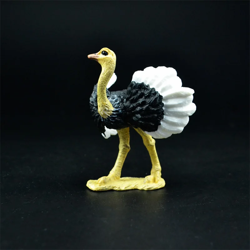 female ostrich Оригинальная натуральная дикая джунгли, ферма, животное, птица, серия, леопард, кошка, пантера, ягуар, Коллекционная модель, детская игрушка, подарок для детей - Цвет: female ostrich