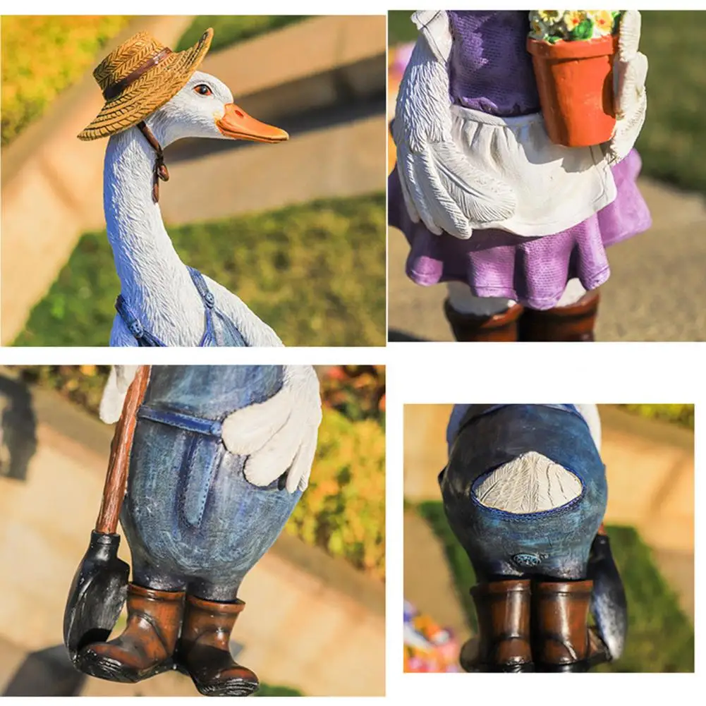

Decoracion Salon Casa Duck Ornaments Resin Artificial Duck Garden Sculpture Animal Statue Couple Decoration Kawaii Accessories