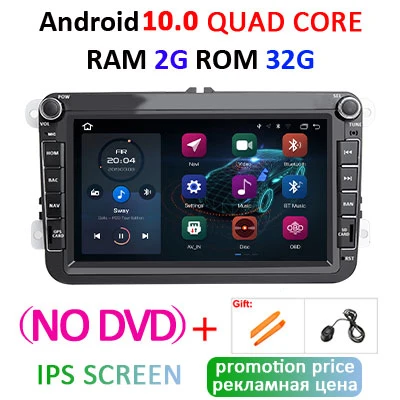 4G 64G DSP ips 2 din Android 9,0 автомобильный dvd мультимедийный плеер gps для VW/polo/golf/passat/B6/B7/tiguan/skoda/seat/leon Автомагнитола FM - Цвет: 10.0 2G 32G-NO DVD