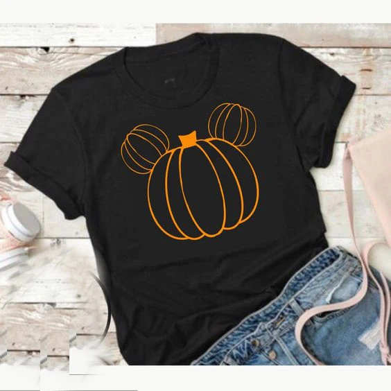 Тыква забавная Женская мода графика Хэллоуин ночной подарок Чистый хлопок милая