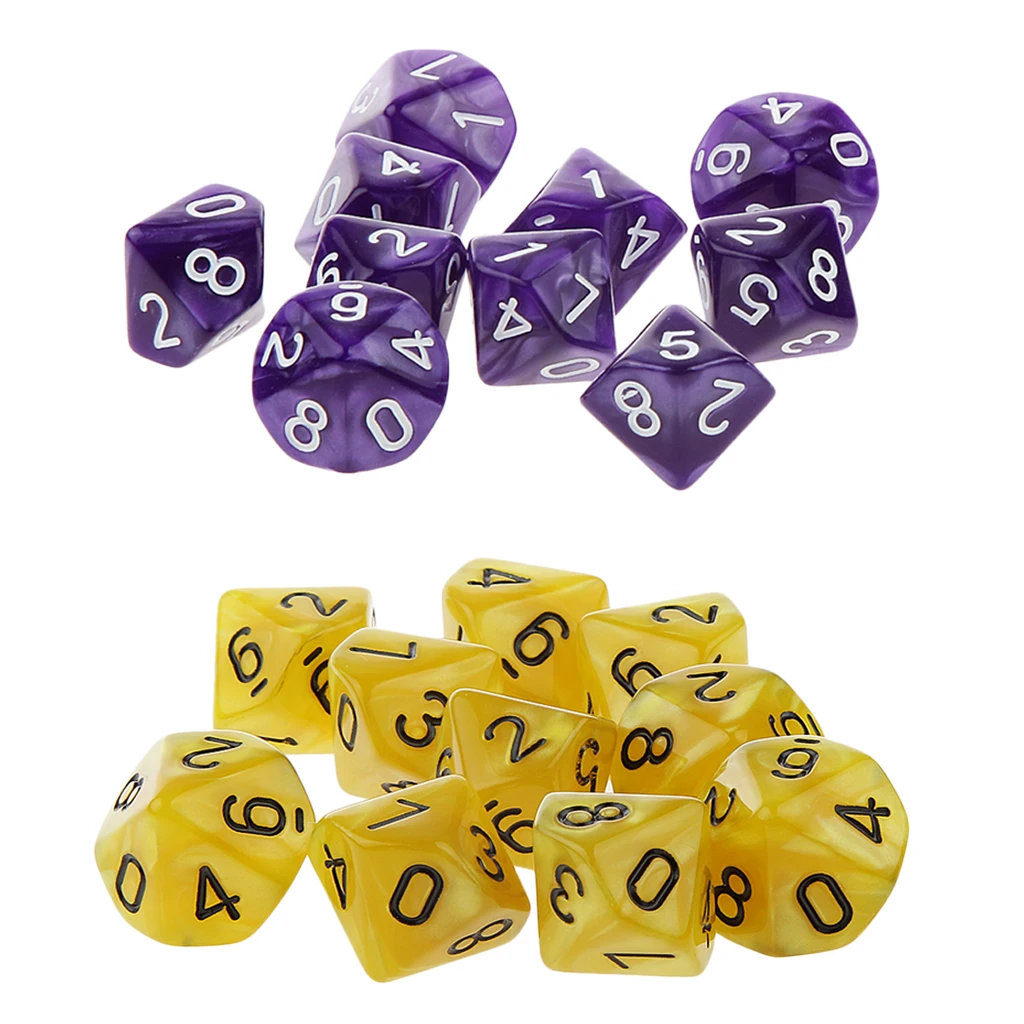 20x22 мм десятисторонняя игральная кость D10 для игры в подземелья D &amp TRPG ролевые