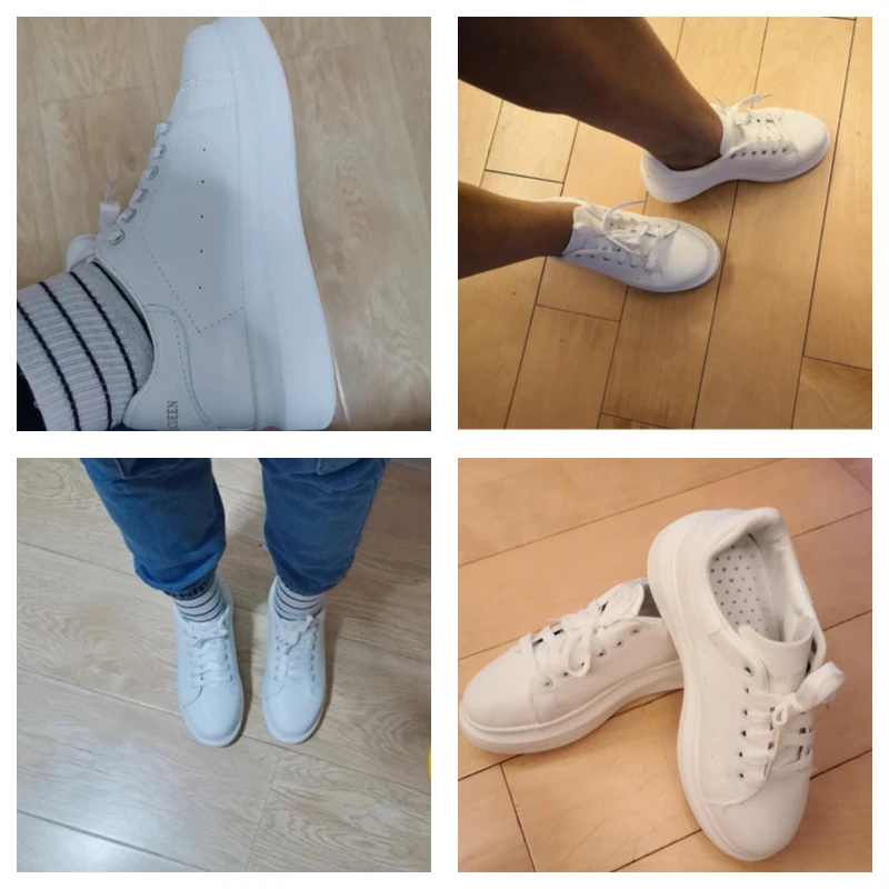

36-44 large size small white shoes women's increased thick sole casual female shoes new breathable and comfortable single shoes