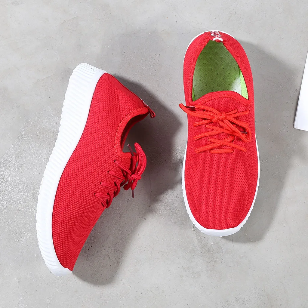 Women Sneakers Outdoor Solid Round Toe Breathable Loafers Soft Leisure Flat Running Shoes Sports Shoes Light Bottom Shoes#1007