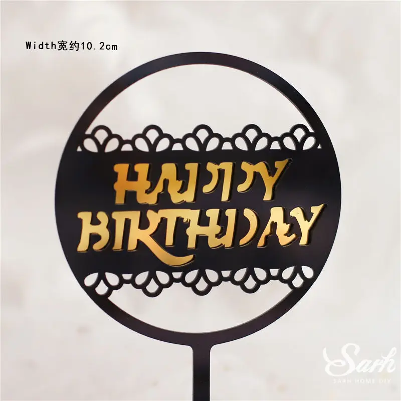 2pc birthday J 2 шт., золотой, черный, с надписью «Happy Birthday», «Oh Baby», крючок, топпер для торта, для выпечки, вечерние украшения, подарки на день Святого Валентина, юбилей, любовь - Цвет: 2pc birthday J