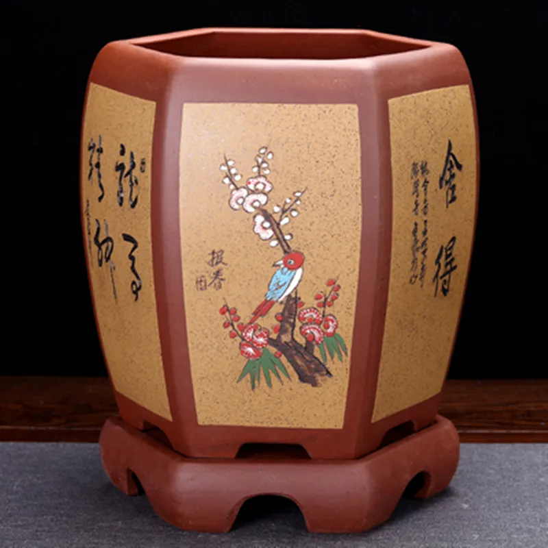 Раковина орхидеи из фиолетовой глины большая керамическая ваза для бонсая